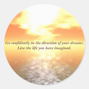 Sticker Rond Balise Inspiration Coucher de soleil orange sur me