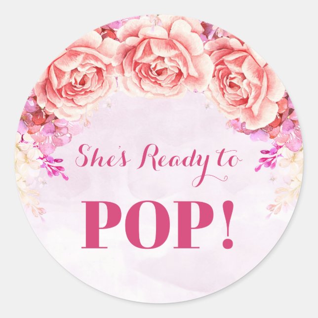Sticker Rond Balise Lavender Pink Flower Ready to Pop Favoriser (Devant)