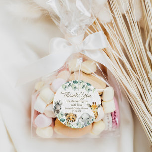 Sticker Rond Balise Little Wild One Safari Baby shower Favorise