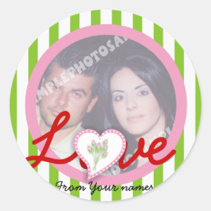 Sticker Rond Balise Love Photo Sticker-Gift