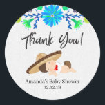 Sticker Rond Balise mexicaine Merci Muchacho Baby<br><div class="desc">Balise mexicaine Merci Muchacho Baby</div>