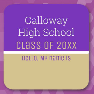 Sticker Rond Balise Nom de réunion de classe de matte personnal