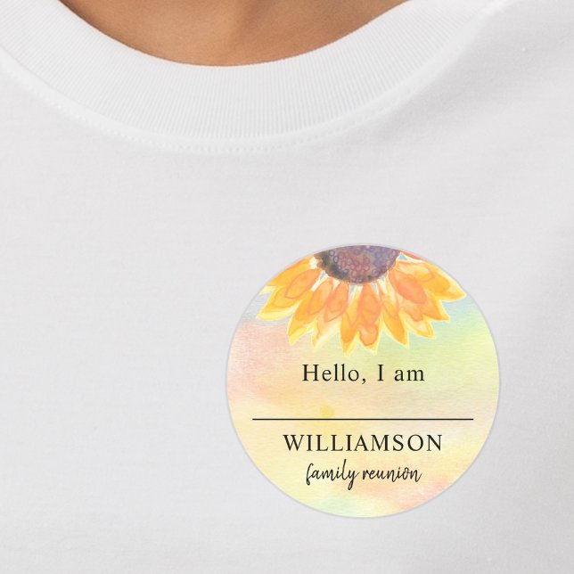 Sticker Rond Balise Nom de réunion de famille (Créateur téléchargé)