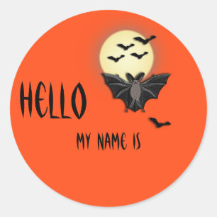Sticker Rond Balise Nom Halloween