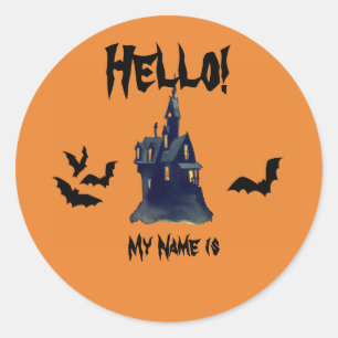 Sticker Rond Balise Nom Halloween