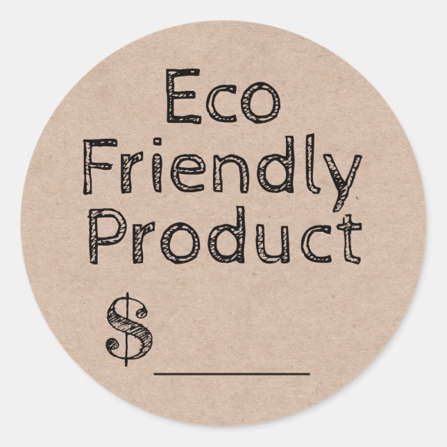 Sticker Rond Balise Prix du produit Kraft Eco Friendly (Devant)