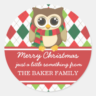 Sticker Rond Balises cadeaux de Noël de Little Owl