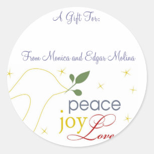 Sticker Rond Balises Cadeaux De Paix, De Joie, D'Amour