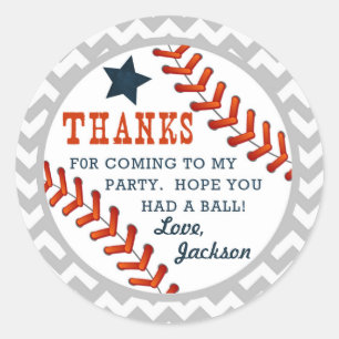 Sticker Rond Balises de baseball Little Slugger Merci