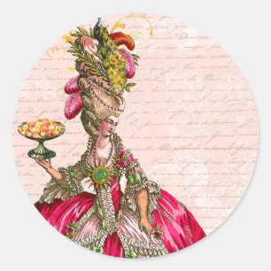 Sticker Rond Balises Marie Antoinette et Peacock