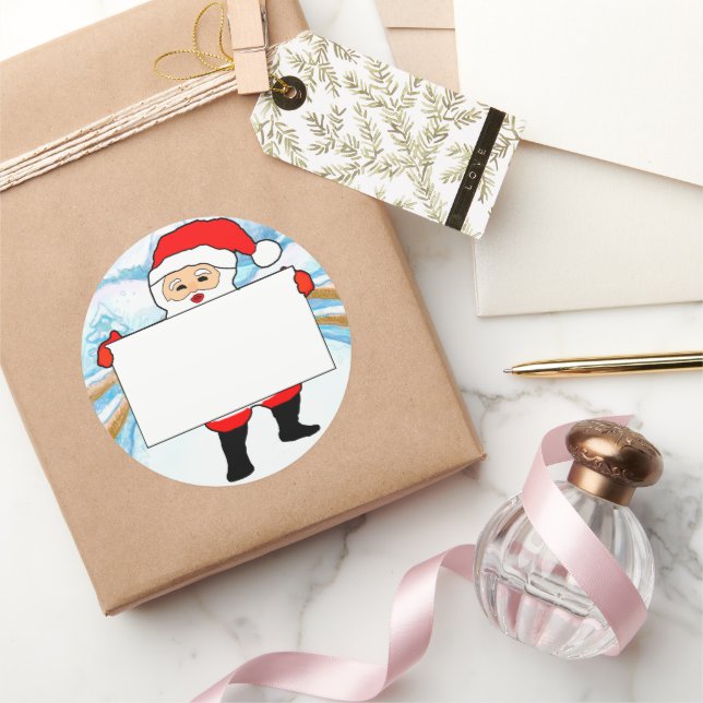 Sticker Rond Balises Nom du parti Enfants Noël (Cadeaux)