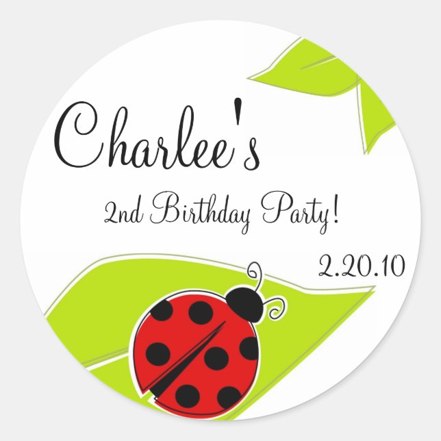 Sticker Rond Balises Red Ladybug Favor (Devant)