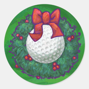 Sticker Rond Ball de golf Fer de Noël en vert
