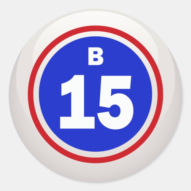 STICKER ROND BALLE BINGO B-15 (Devant)