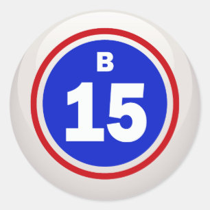 STICKER ROND BALLE BINGO B-15