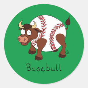 Sticker Rond Balle de baseball Cute Kids Cartogone