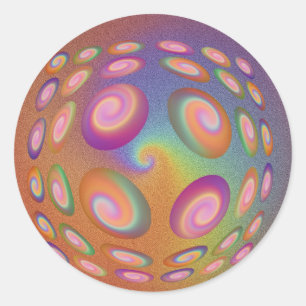 Sticker Rond Balle de couleur en spirale
