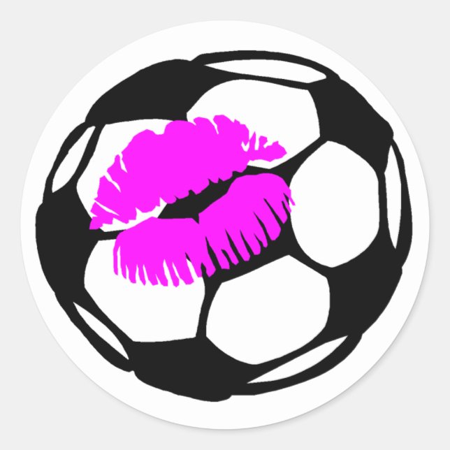 Sticker Rond Balle de football (Baiser) (Devant)