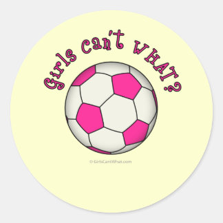 Sticker Rond Balle de football en rose