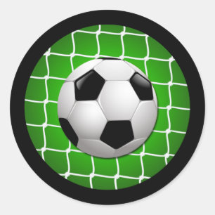 STICKER ROND BALLE DE FOOTBALL ET BUT NET
