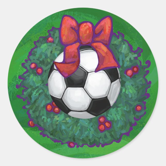 Sticker Rond Balle de football Noël (Devant)