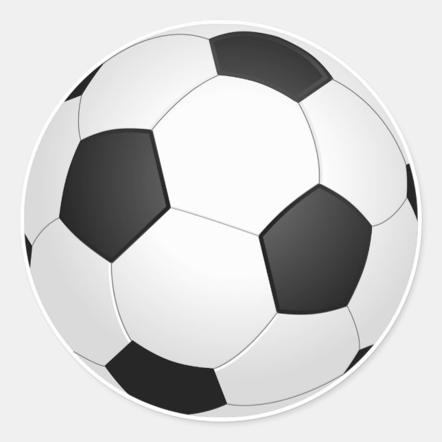 Sticker Rond Balle de football noir et blanc (Devant)