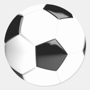 Sticker Rond Balle de football noir et blanc