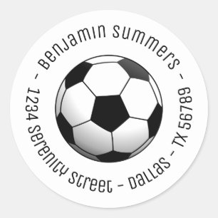 Sticker Rond Balle de football personnalisée ronde avec texte