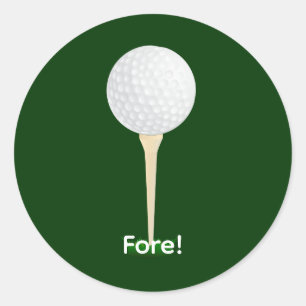 Sticker Rond Balle de golf sur un tee. Devant !