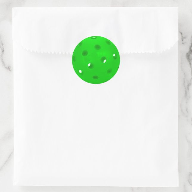 Sticker Rond Balle de Pickleball Vert Néon (Sac)