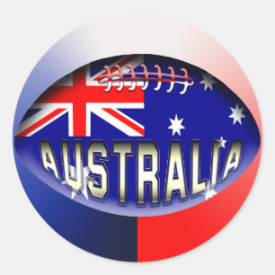 Sticker Rond Balle de rugby à XV en Australie