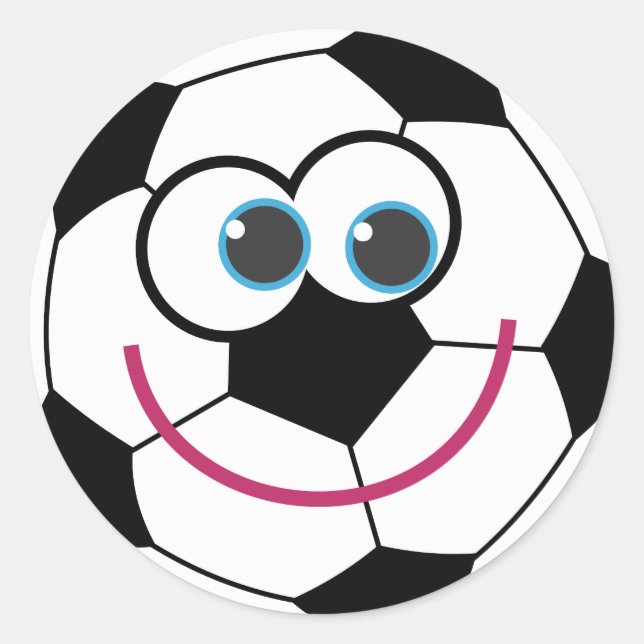 Sticker Rond Balle de soccer en dessin (Devant)