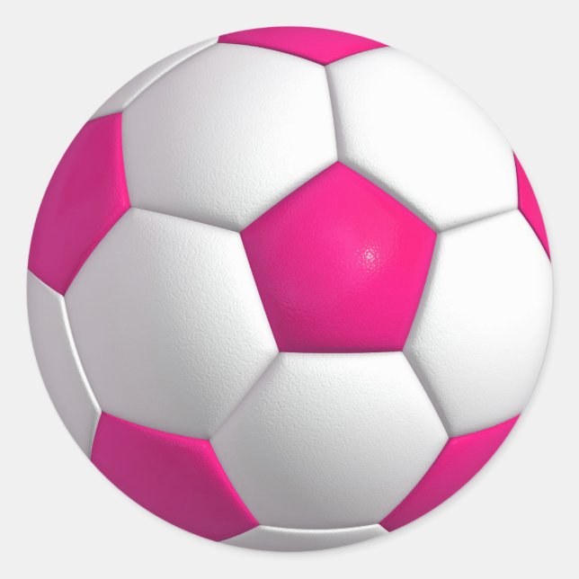Sticker Rond Balle de soccer rose (Devant)