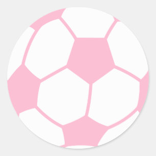 Sticker Rond Balle de soccer rose clair