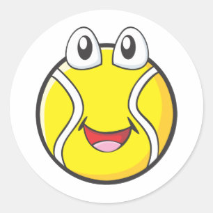 Sticker Rond Balle de tennis heureuse