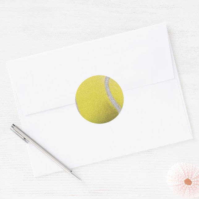 Sticker Rond Balle de Tennis Jaune moderne (Enveloppe)