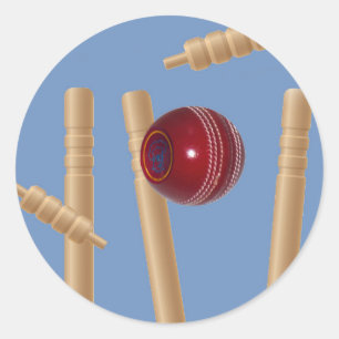 Sticker Rond Balle Et Pompes De Cricket,