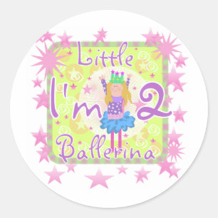 Sticker Rond Ballerina 2e Anniversaire Tshirts et cadeaux