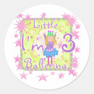 Sticker Rond Ballerina 3e Anniversaire Tshirts et cadeaux