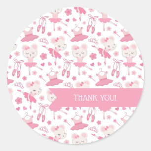 Sticker Rond Ballerina Ballet Dance Pink