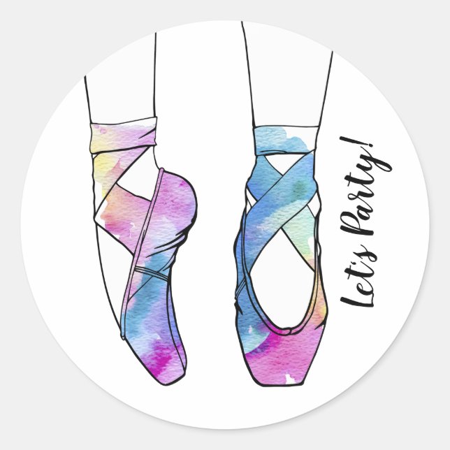 Sticker Rond Ballerina Ballet fête d'anniversaire (Devant)
