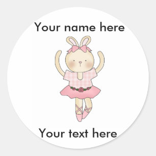 Sticker Rond Ballerina Bunny