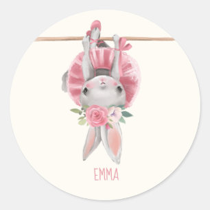 Sticker Rond Ballerina Bunny  Personnalisé
