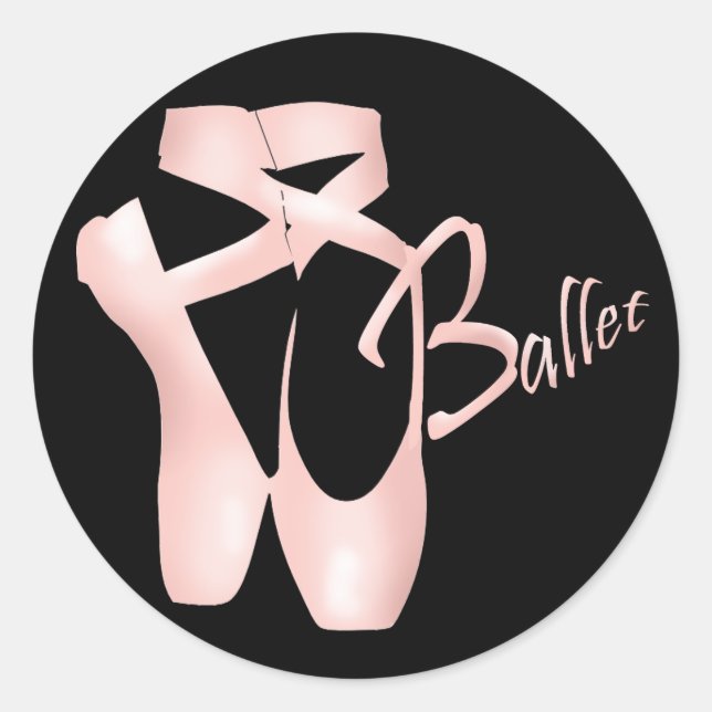 Sticker Rond Ballerina Chaussures rose Ballerina (Devant)