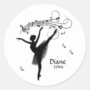 Sticker Rond Ballerina Danser avec musique personnelle