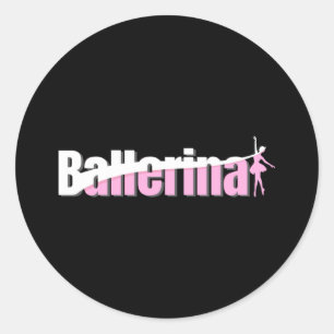 Sticker Rond Ballerina - Girly Ballet Abstrait Art de souhaits