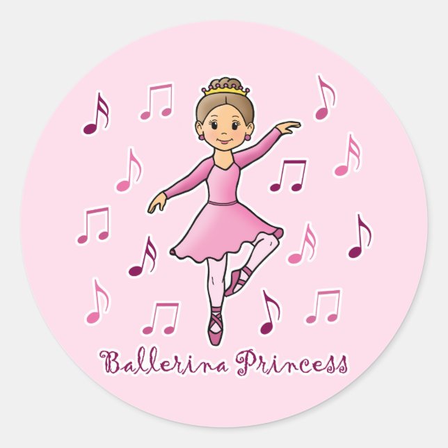 Sticker Rond Ballerina Princess (Devant)