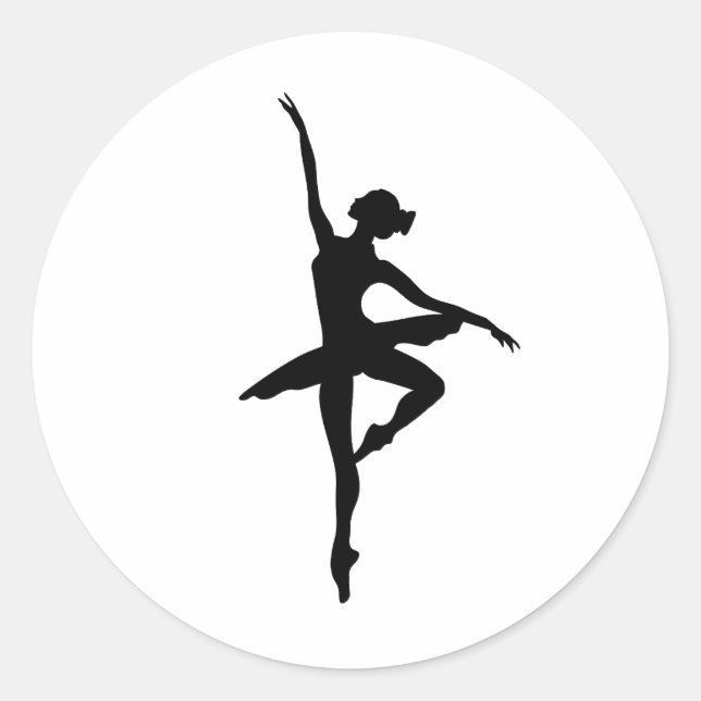 Sticker Rond Ballerina silhouette contours (Devant)
