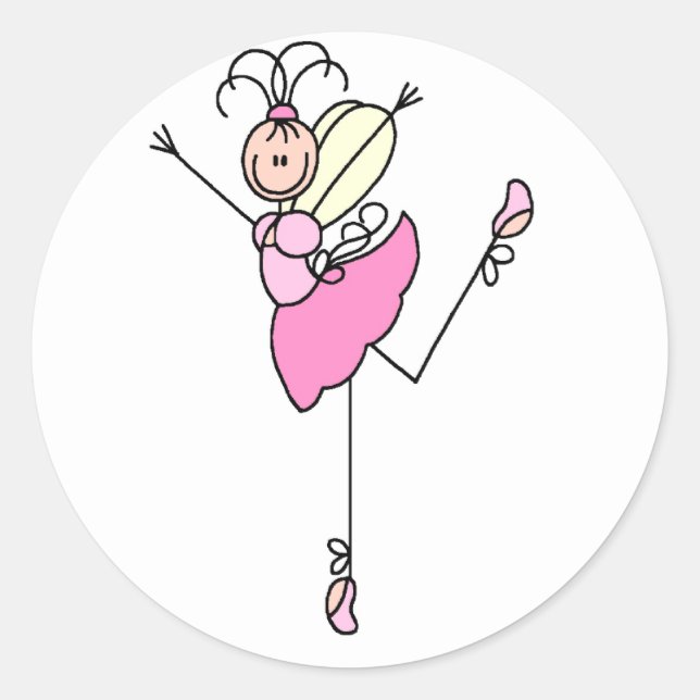 Sticker Rond Ballerina Stick Figure (Devant)