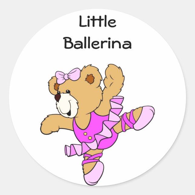 Sticker Rond Ballerina Teddy Bear (Devant)